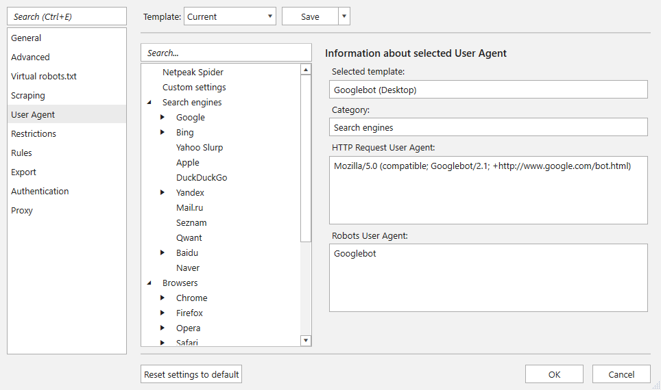 User-Agent view