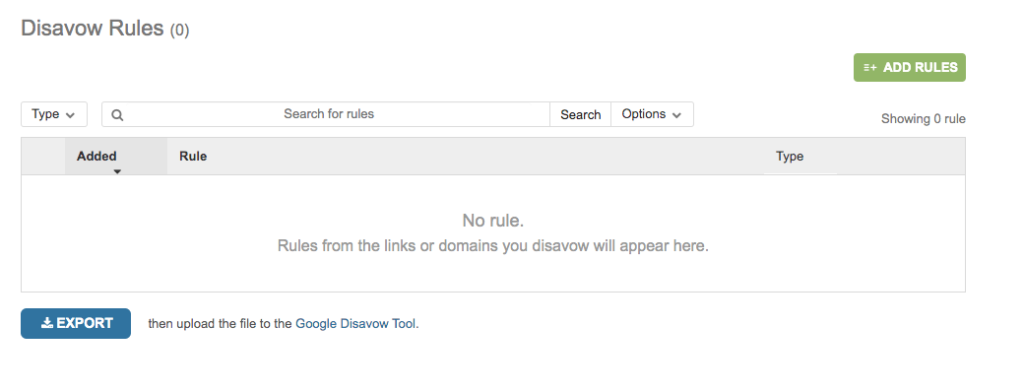 Linkody Disavow Rules