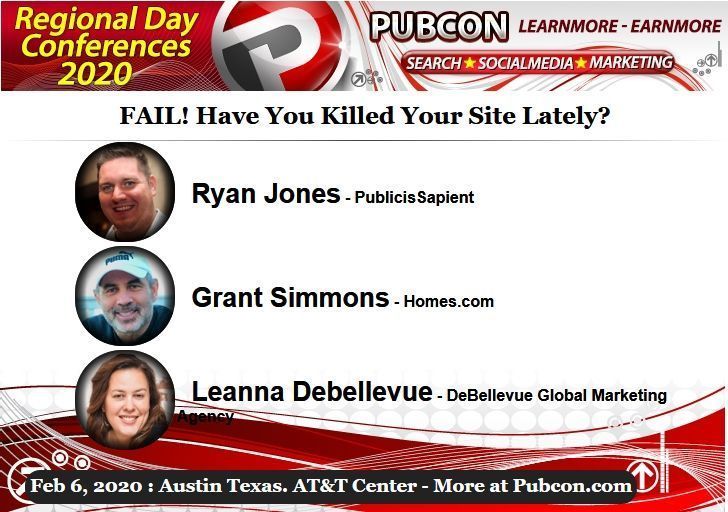 Grant will be at Pubcon Austin in February 2020 talking Social Fails!