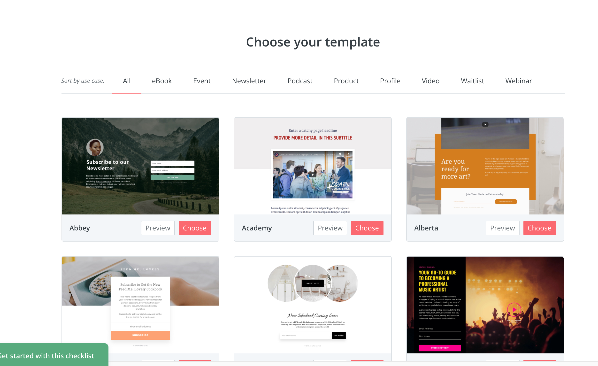 Landing page template