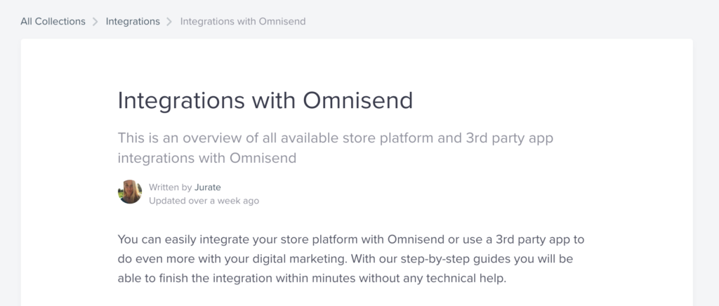 Integrations with Omnisend