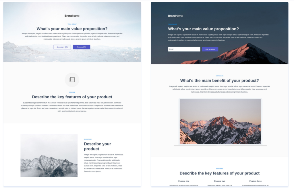 Landing page Templates Insta page