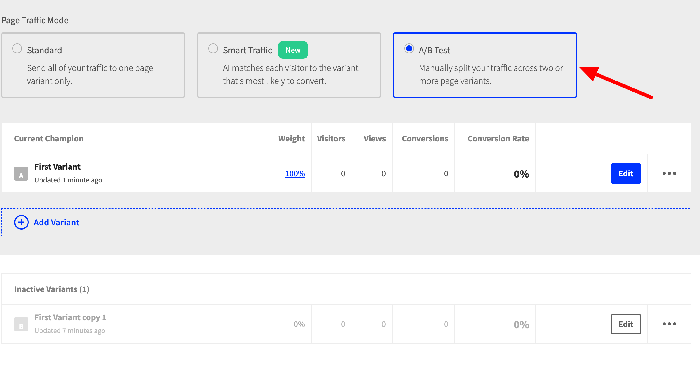 A/B Testing Unbounce