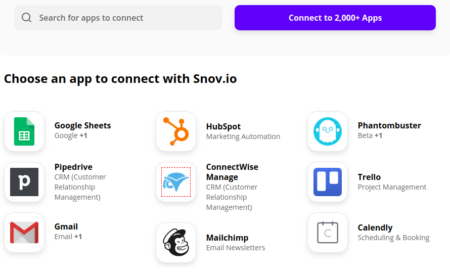 Snovio integrations