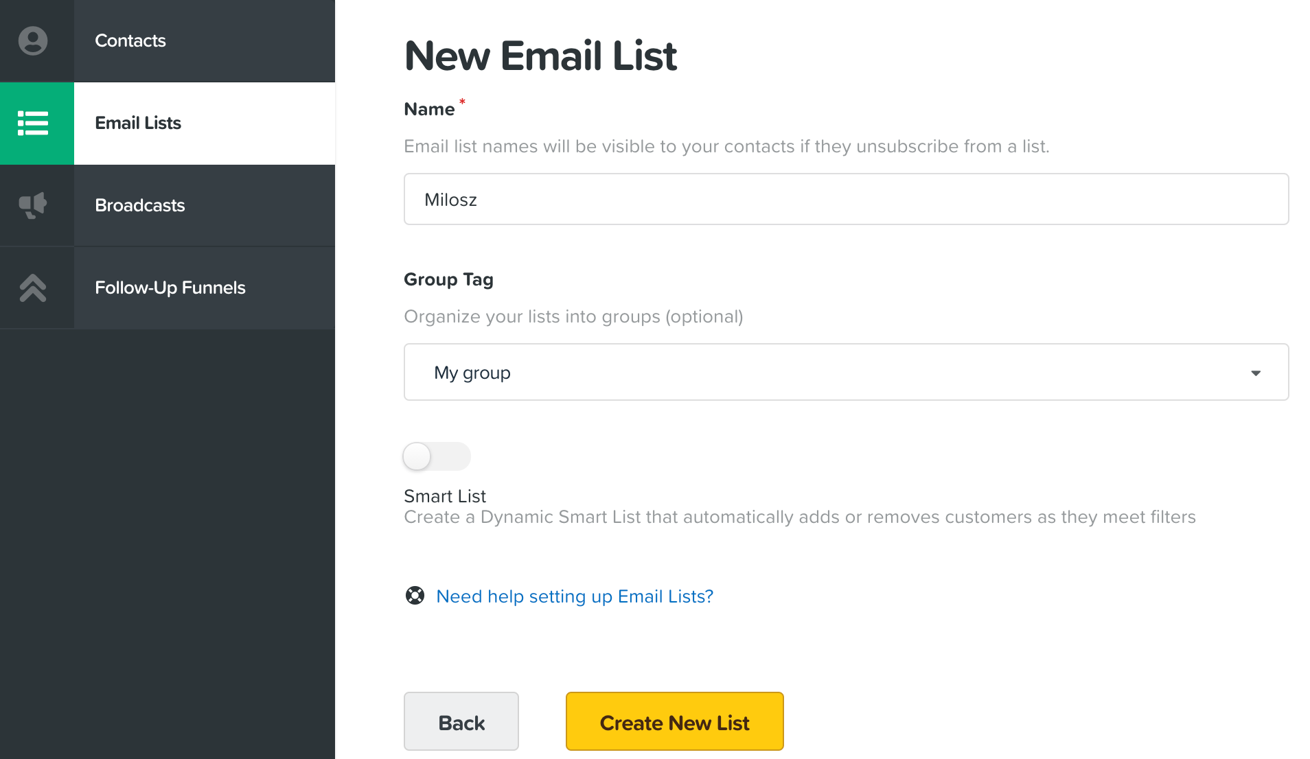 ClickFunnels Email Lists