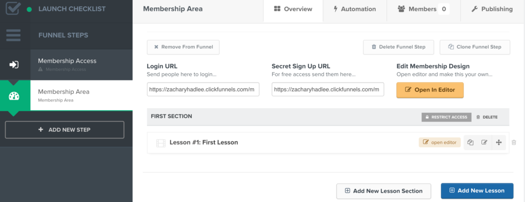 ClickFunnels Membership Area
