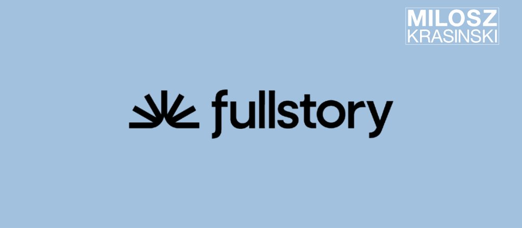 FullStory digital experience analytics platform logo in black on light blue background