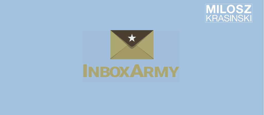 InboxArmy email marketing agency logo with gold envelope icon and star on light blue background
